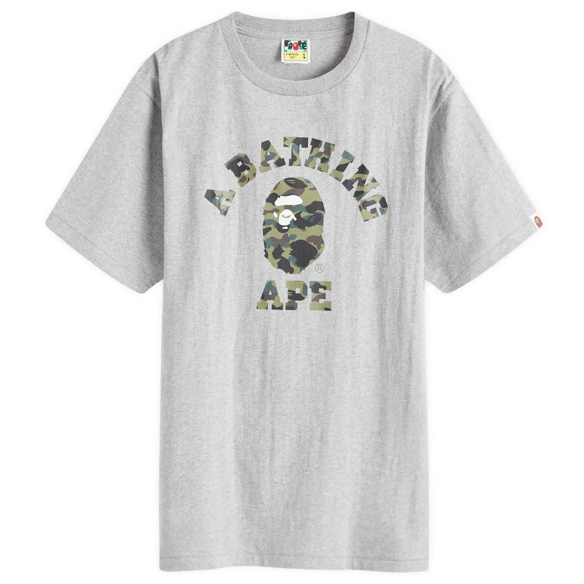 Tričko BAPE A Bathing Ape 1st Camo College T-Shirt Šedá | 001TEK301008M-GRY, 0