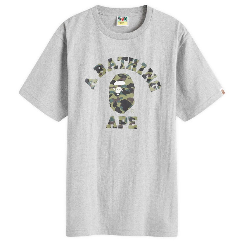 Tričko BAPE A Bathing Ape 1st Camo College T-Shirt Šedá | 001TEK301008M-GRY