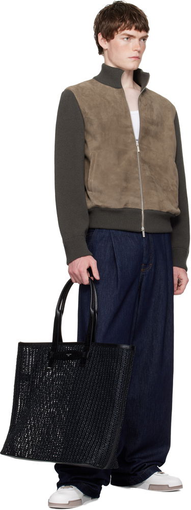 Tote bag Dolce & Gabbana Dolce&Gabbana Woven Mesh & Calfskin Shopper Tote Čierna | BM2453A9O94, 3