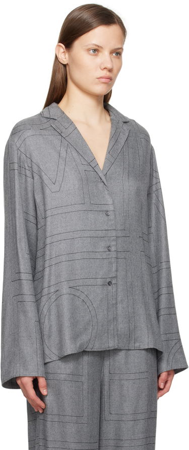Košeľa TOTEME TOTEME Monogram Flannel Pajama Shirt Šedá | 251-WRT976-FB0080, 1