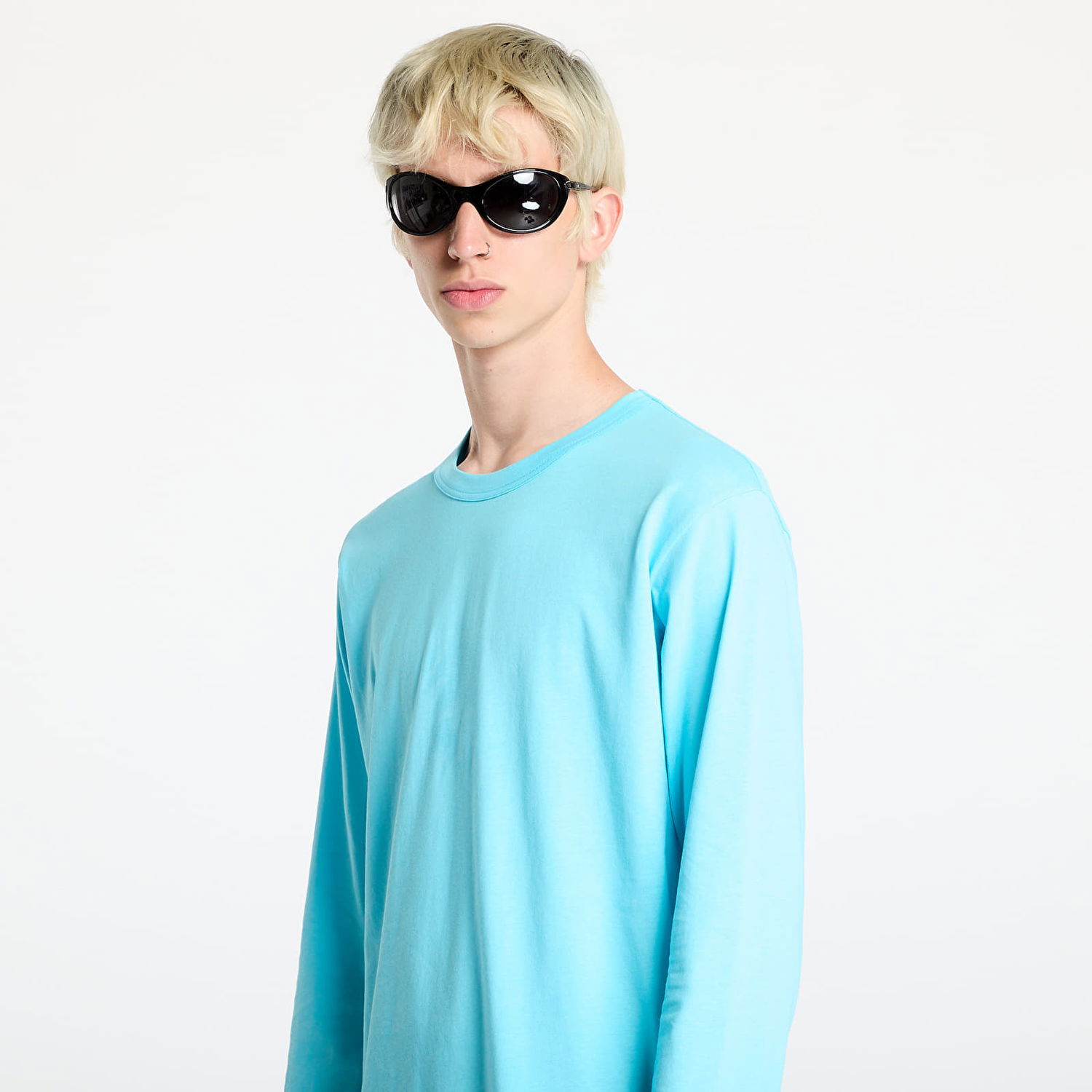 Tričko Comme des Garçons SHIRT Knit T-Shirt Blue Tyrkysová | FN-T004 Blue, 1