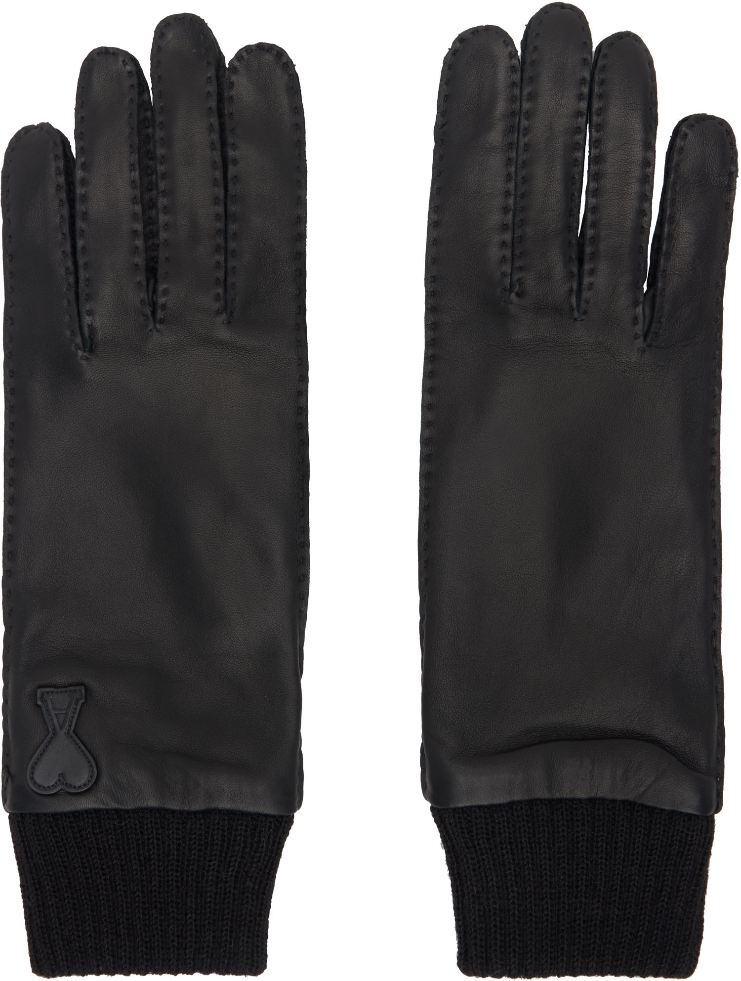 Rukavice AMI Leather Patch Gloves Čierna | HGV301.350, 0