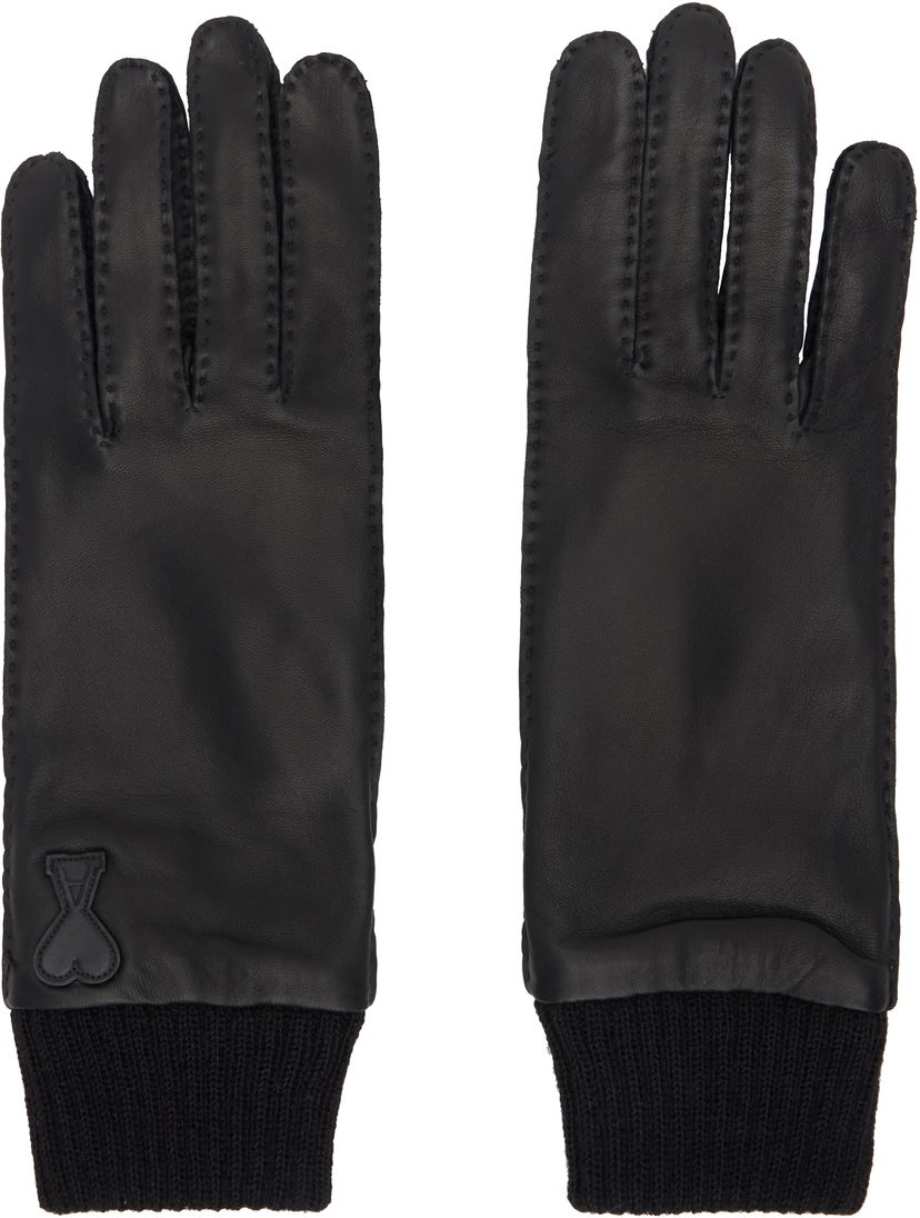 Rukavice AMI Leather Patch Gloves Čierna | HGV301.350