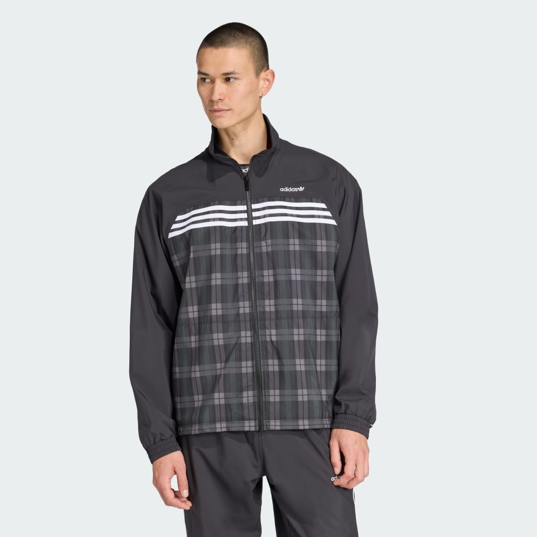 Bunda adidas Performance Relaxed Fit Tartan Track Jacket Čierna | JV7743, 0