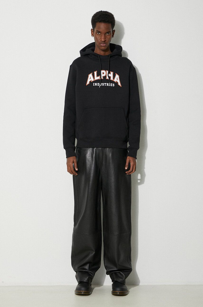 Mikina Alpha Industries Hoodie With Print Čierna | 146331, 1