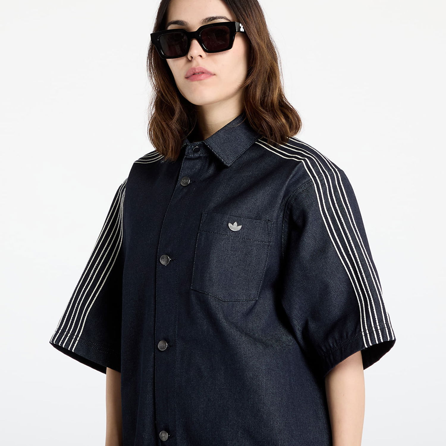 Košeľa adidas Originals adidas Denim Short Sleeve Shirt Navy | JJ3146, 1