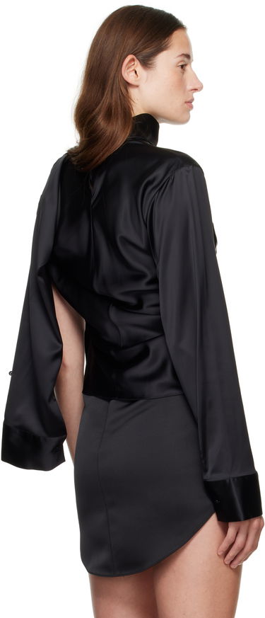 Košeľa Courrèges Courrèges Off-Shoulder Satin Top Čierna | 325CCH094VI0073, 2