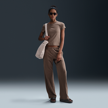 Tričko Nike NSW Knit Mid Crop T-Shirt Hnedá | FV5508-233, 1
