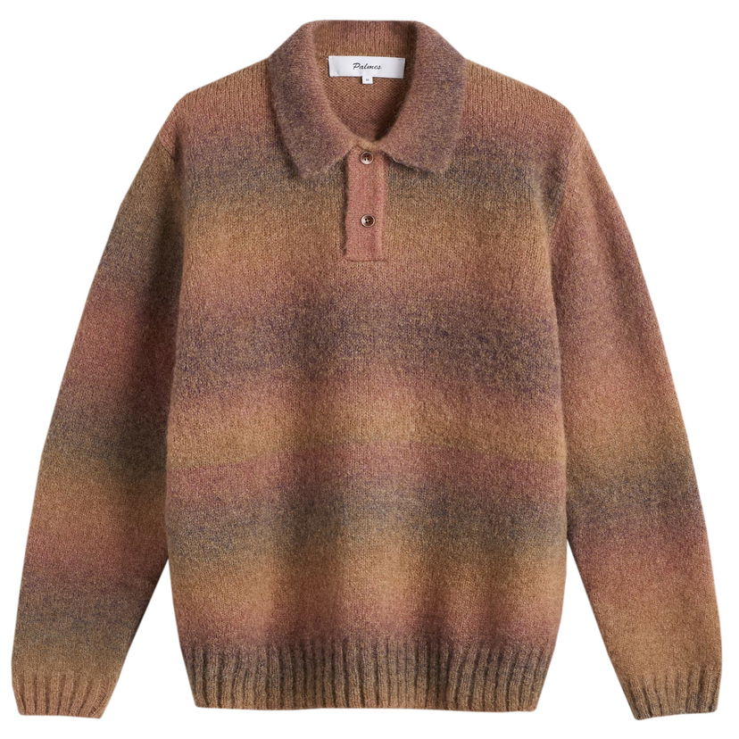 Sveter Palmes Alpaca Long Sleeve Knit Polo Hnedá | P40-0025-121