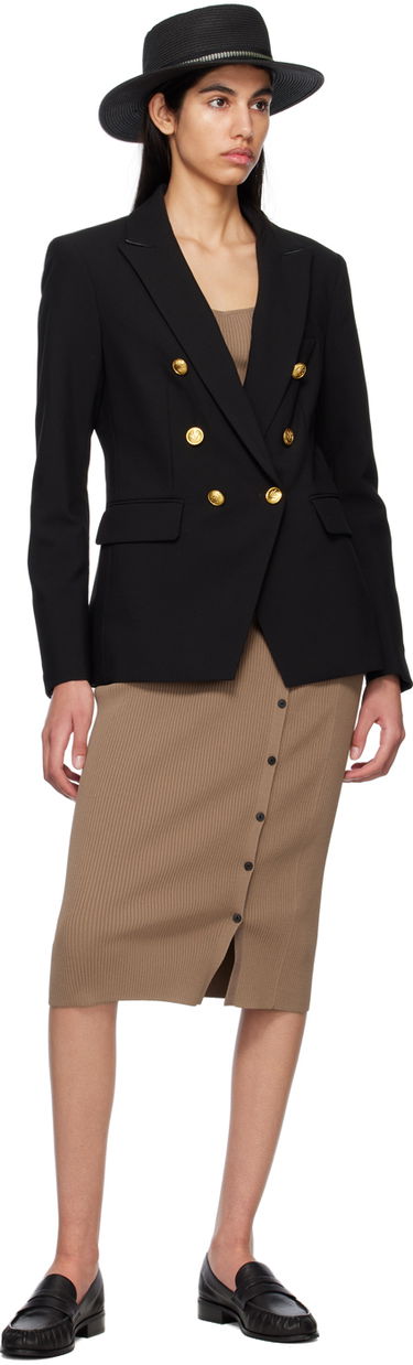 Sukňa rag & bone Asher Midi Buttoned Ribbed Skirt Hnedá | WAS23S026YL26, 3