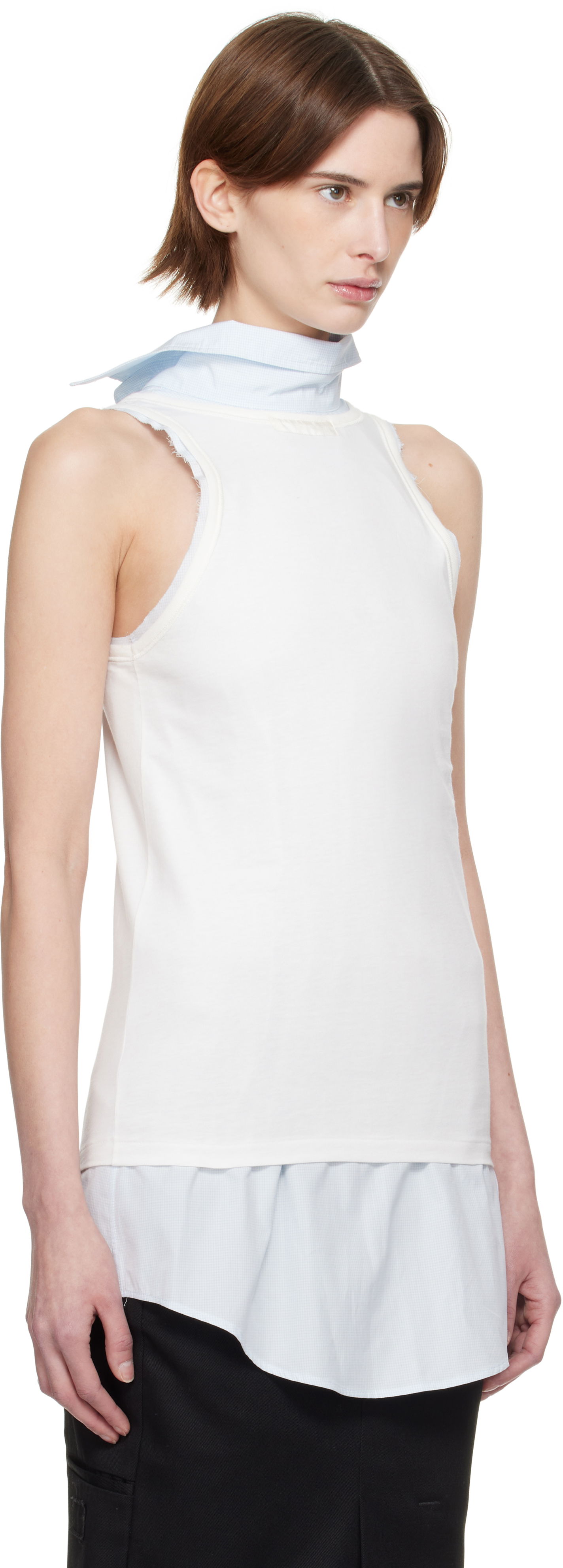 Tielko Maison Margiela Maison Margiela Back To Front Check Sleeveless Top Biela | S51NL0046 MTJ027, 1