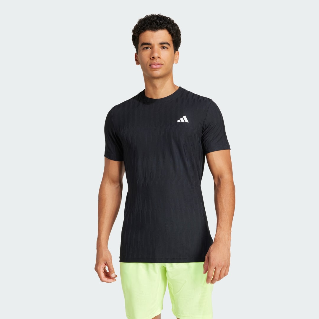 Tričko adidas Performance Men's Breathable Tennis T-Shirt Čierna | JF8459, 0