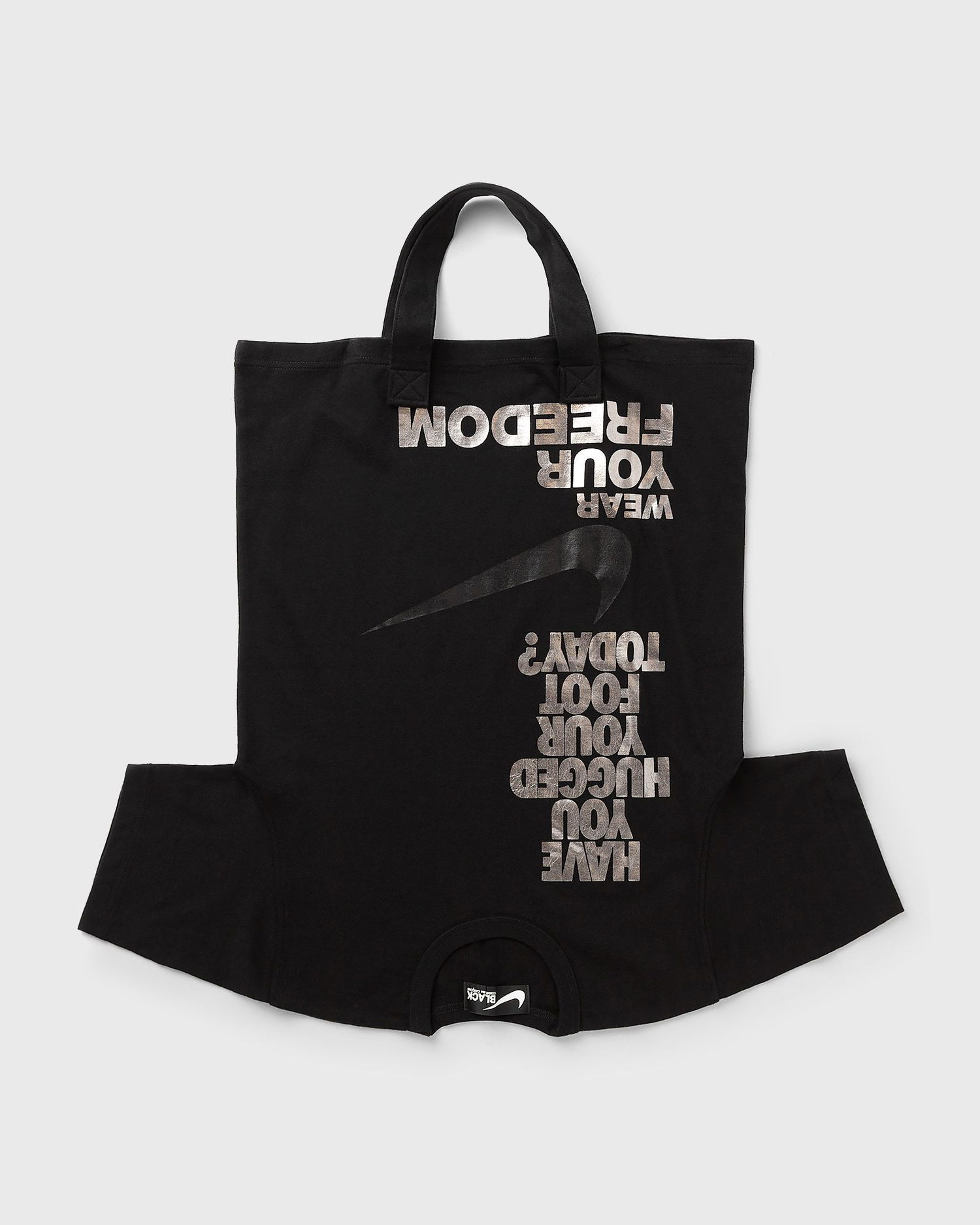 Tote bag Comme des Garçons Slogan Print T-Shirt with Handles Čierna | 1P-K203-W25-1, 1