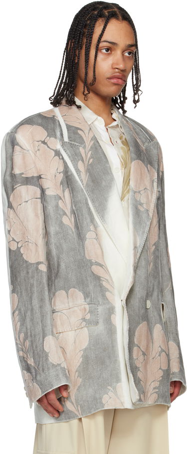 Bunda Dries Van Noten Dries Van Noten Hand Printed Blazer Šedá | 251-020410-1537, 1