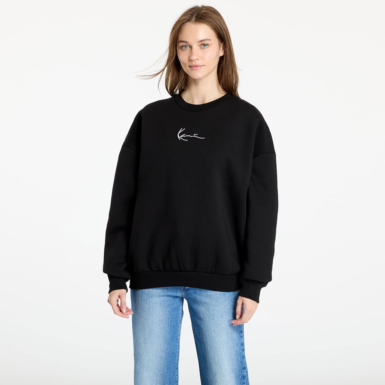 Mikina Karl Kani Small Signature Essential OS Crew Black Čierna | KW-CR021-001-01, 0