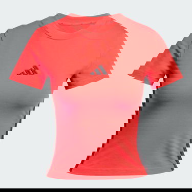 Crop Top adidas Performance 3-Stripes Slim Cropped T-Shirt Červená | JE1242, 4