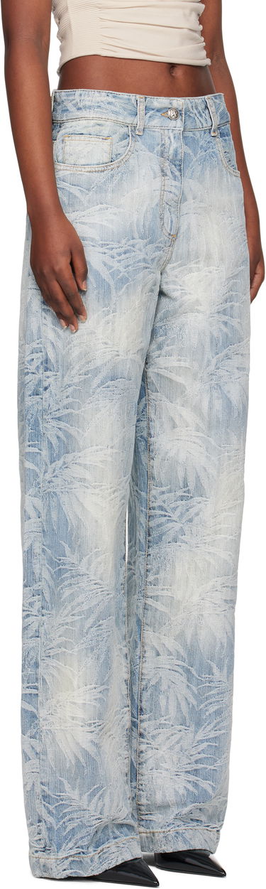 Džínsy Palm Angels Palm Angels Palms Jacquard Loose Jeans Modrá | PWYB041S25DEN0024440, 1