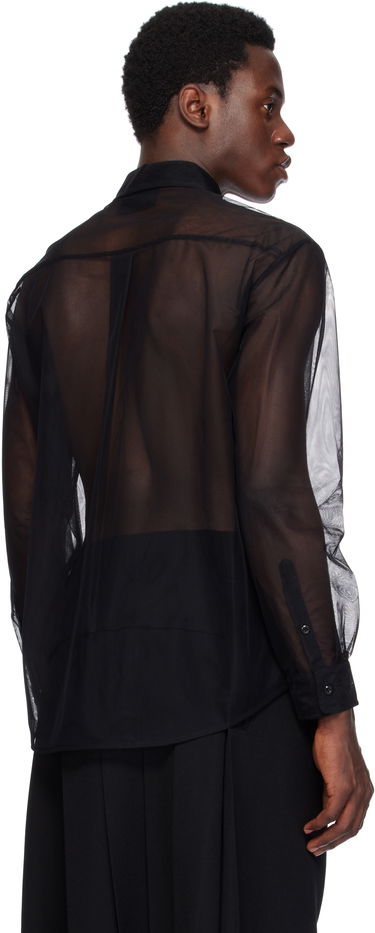 Košeľa Simone Rocha Simone Rocha Sheer Ruffle Bib Shirt Čierna | 5241 0069, 2