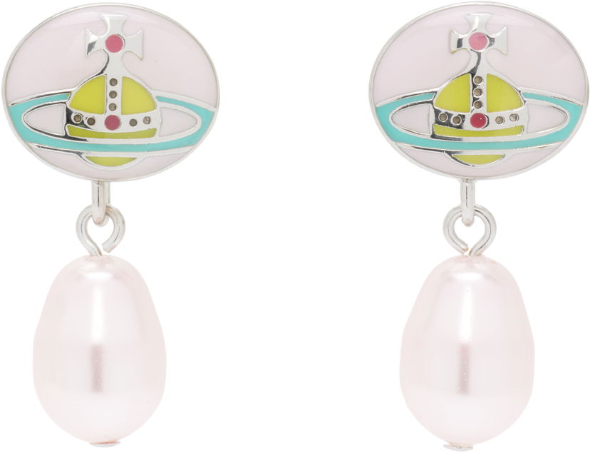 Náušnice Vivienne Westwood Loelia Orb Pearl Drop Earrings Ružová | 62020143-02P642-