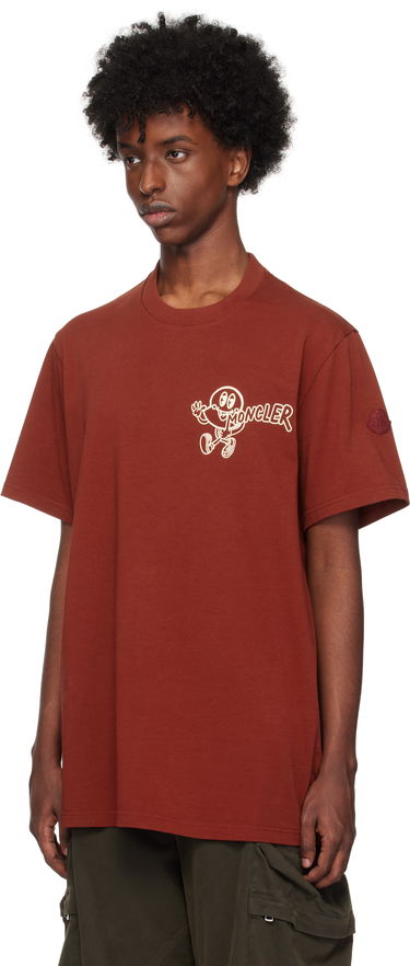 Tričko Moncler Moncler Printed T-Shirt Červená | J20918C0005083927, 3