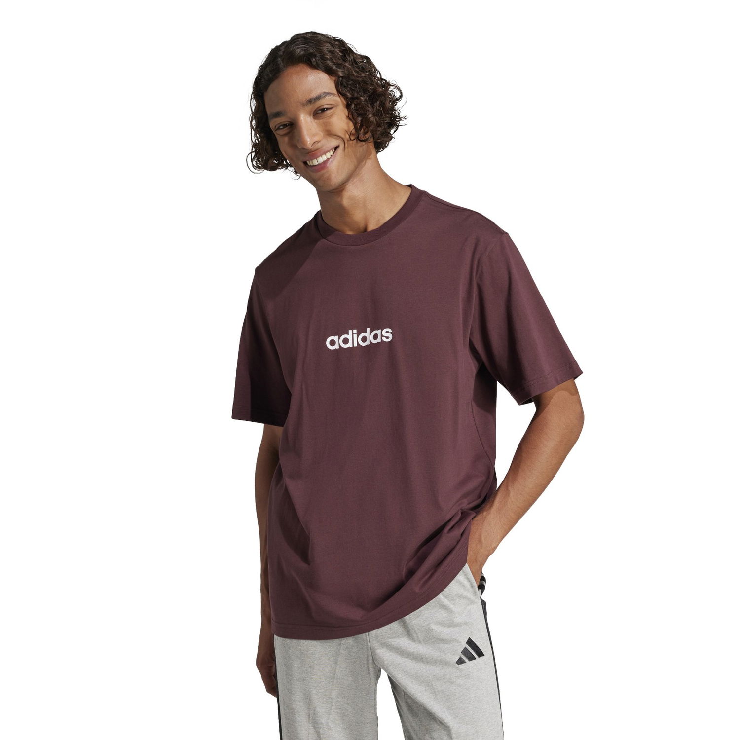 Tričko adidas Performance Linear T-Shirt Vínová | JE8998, 1