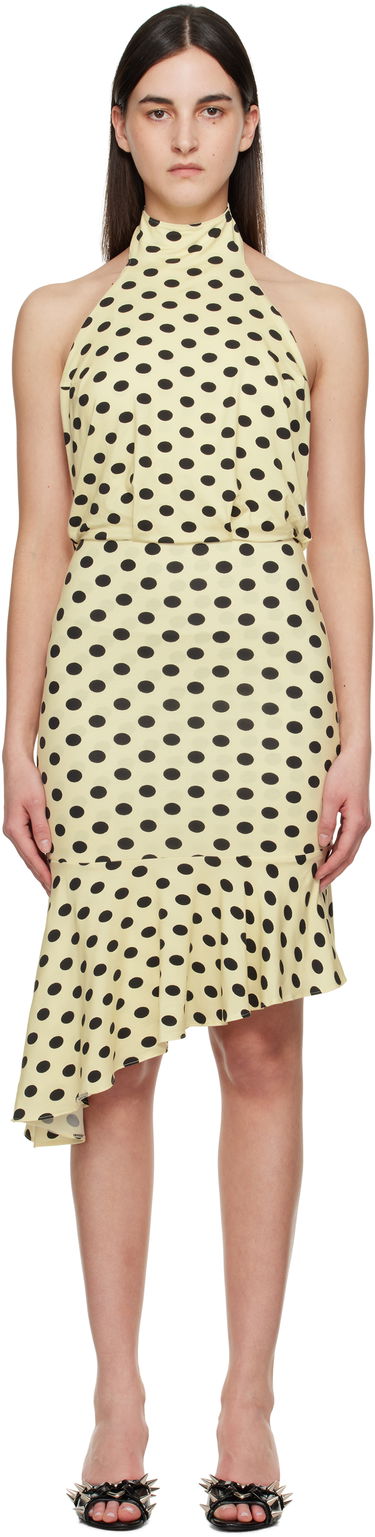 Šaty Miaou Miaou Karina Polka Dot Halter Midi Dress Žltá | 5028TJBBNP, 0