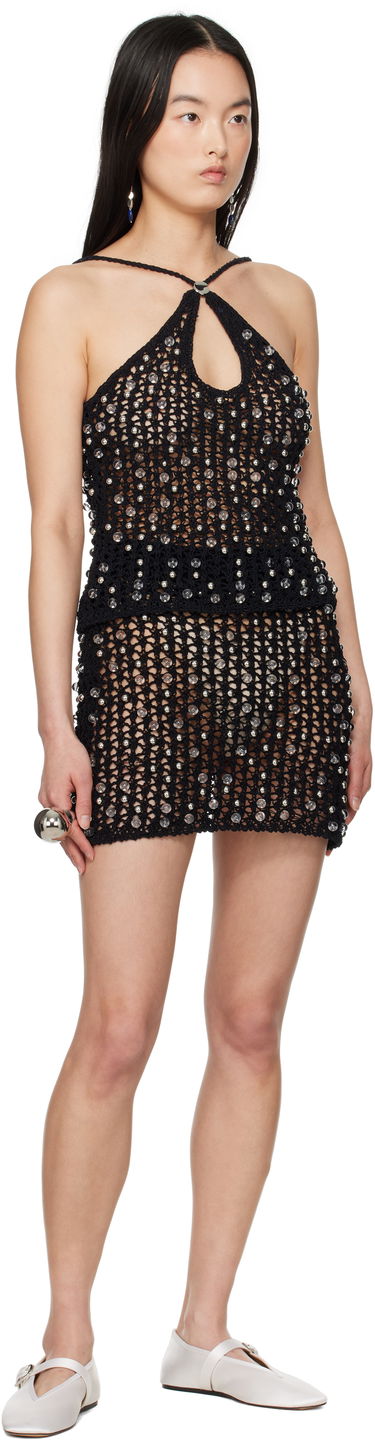Sukňa Coperni Coperni Beaded Knit Miniskirt Čierna | COPML141Y3013, 3