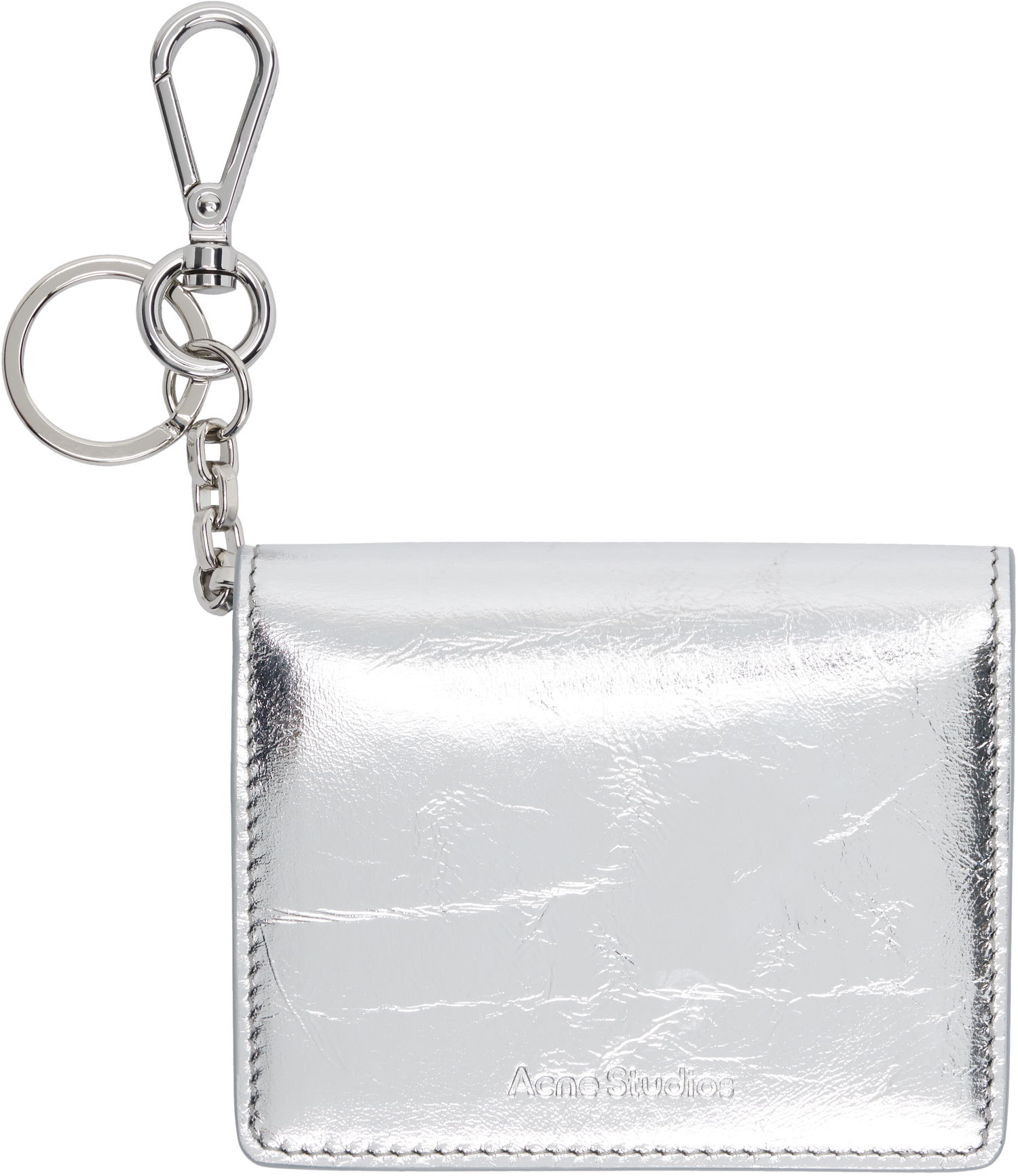 Kľúčenka Acne Studios Acne Studios Folded Leather Wallet Keychain Metalická | CG0285-, 0