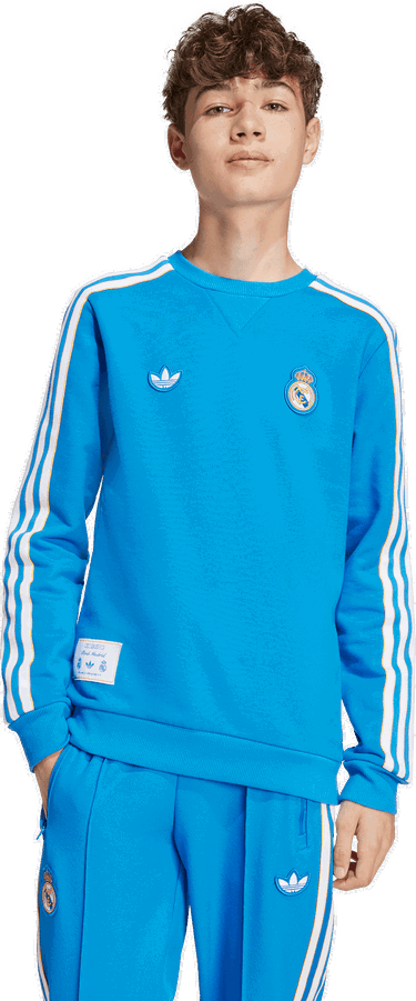 Mikina adidas Originals Real Madrid Icon Crew Sweatshirt Modrá | jy1084, 4