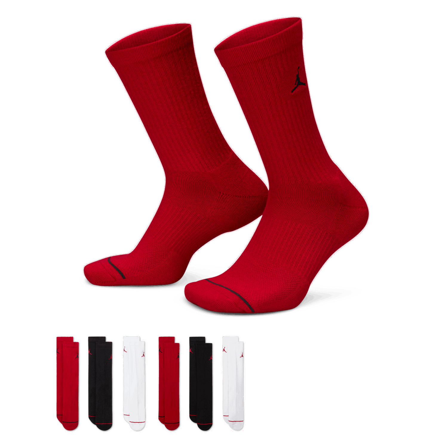 Ponožky Jordan Jordan Everyday Cushioned Crew Socks (6 Pairs) Červená | HV6228-900, 0