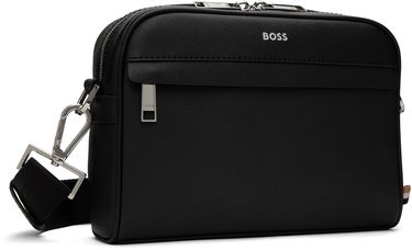 Taška cez rameno BOSS Saffiano Leather Reporter Bag Čierna | 50548279, 1