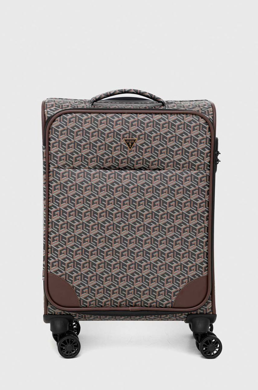 Kufor GUESS Carry-On Suitcase with Allover Logo Print Hnedá | TMEDER.P3142