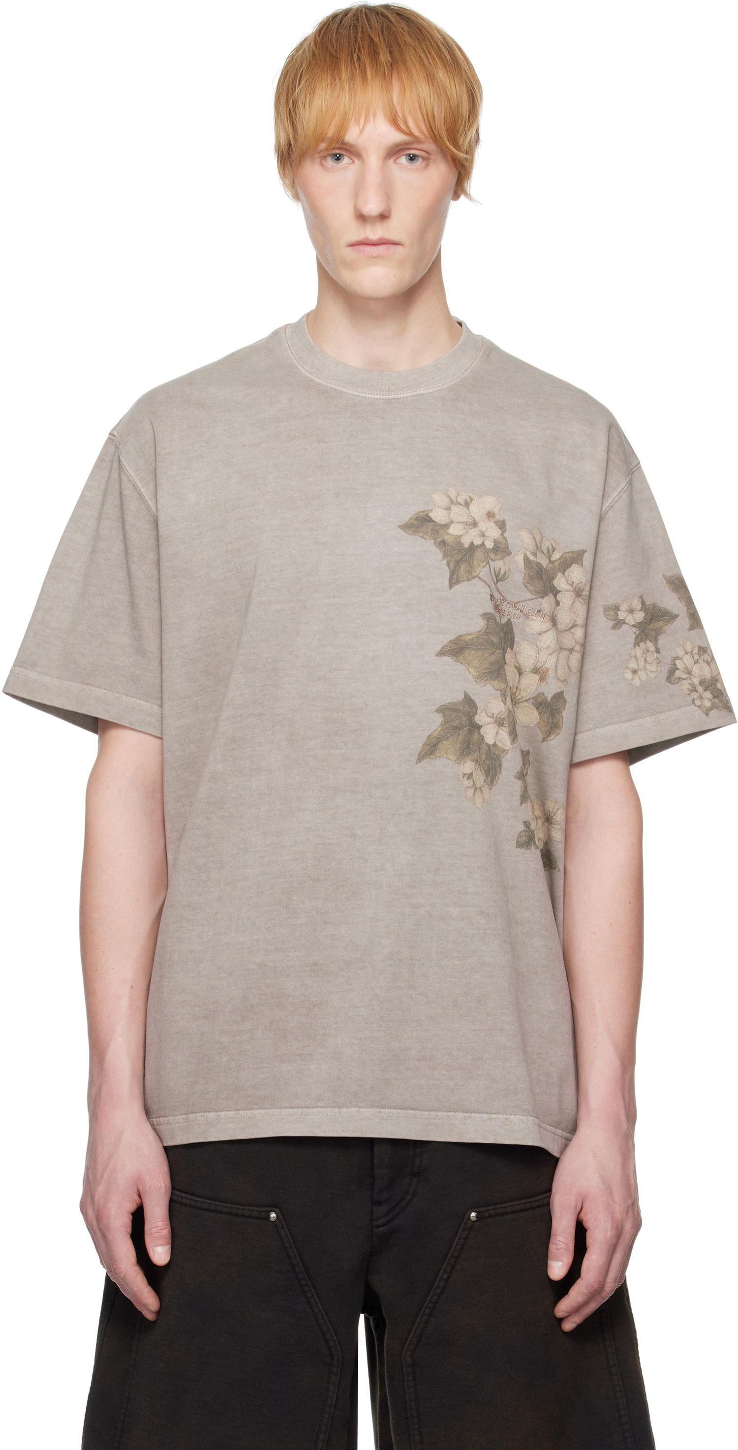 Tričko WOOYOUNGMI WOOYOUNGMI Faded Floral T-Shirt Šedá | W251TS03, 0