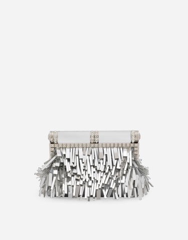Kabelka Dolce & Gabbana Mordore Nappa Fringed Clutch Bag Metalická | BB7097AY83180998, 0