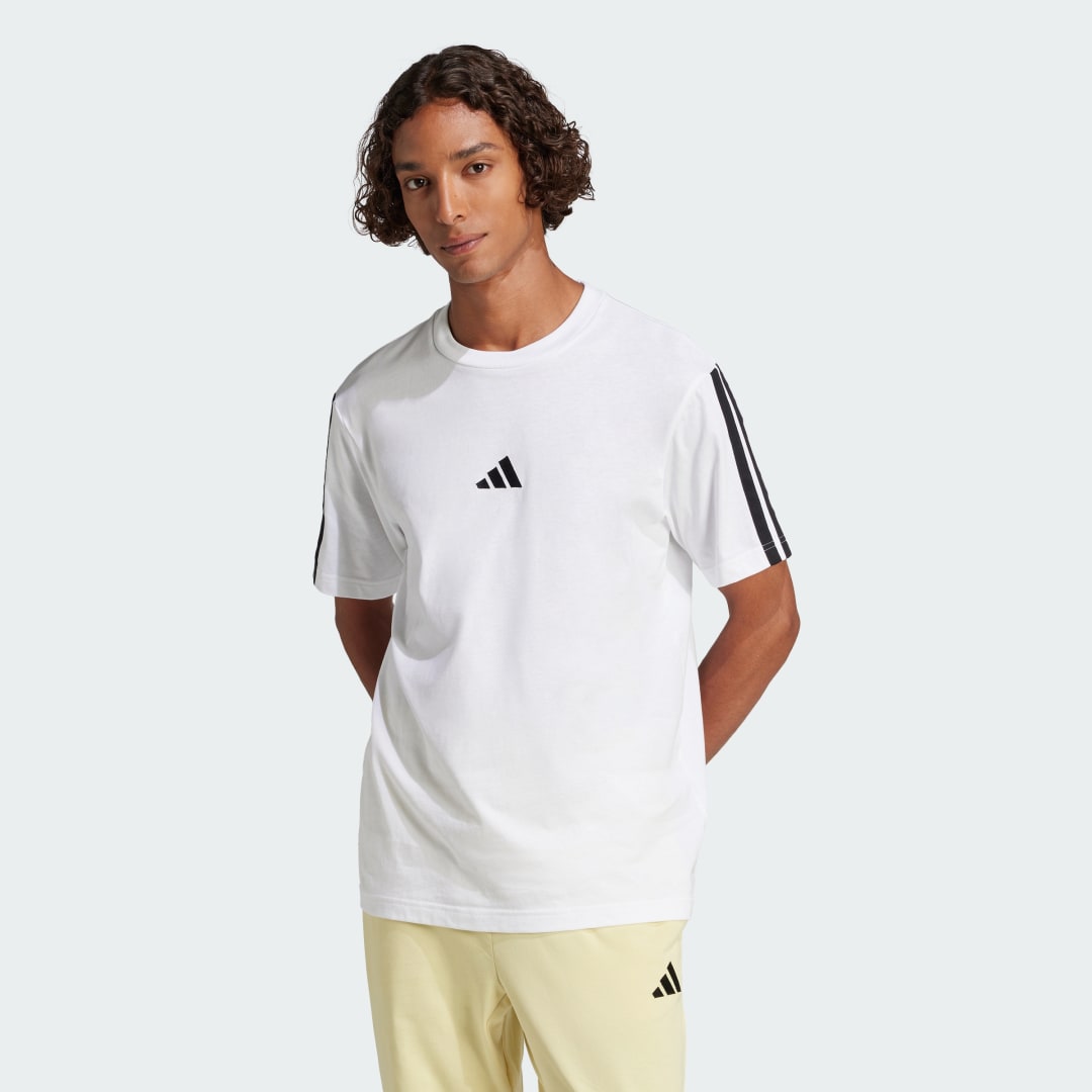 Tričko adidas Performance 3-Stripes Single Jersey Tee Biela | JW1952, 0