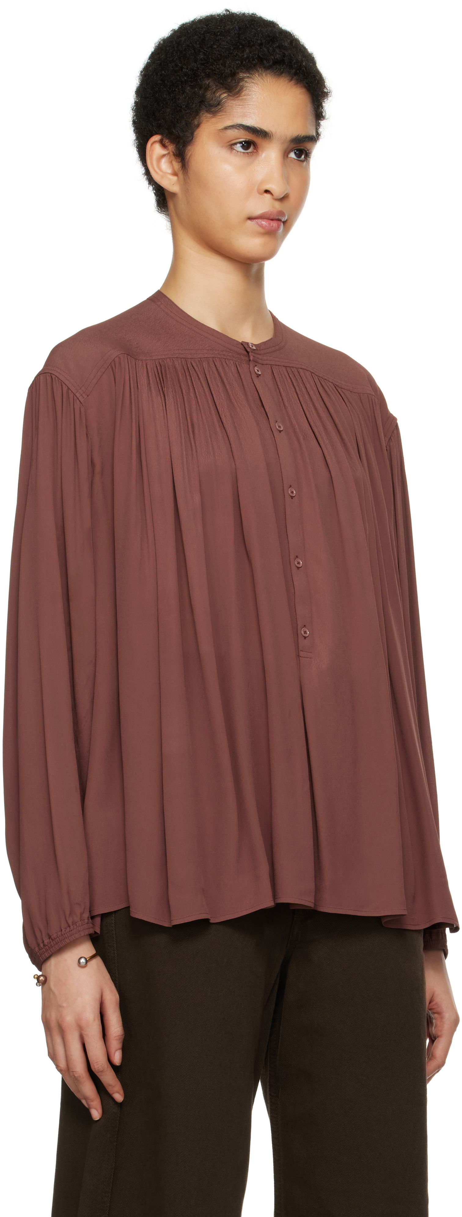 Lemaire Gathered Long Sleeve Blouse