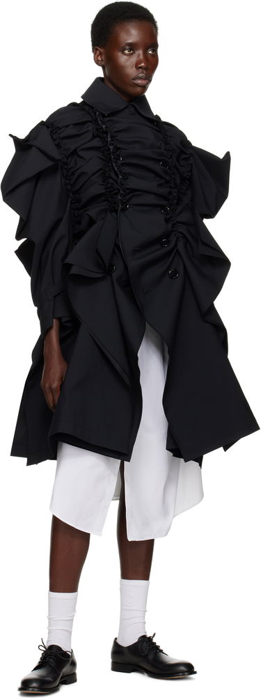 Trenčkot Comme des Garçons Comme Des Garçons Yarn Dyed Wool Polyester Coat Čierna | TO-C004-051, 3