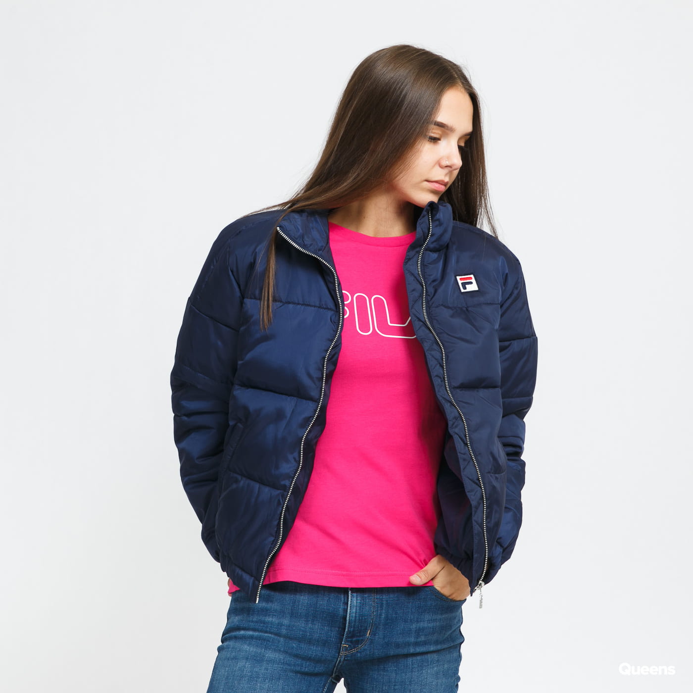 Prešívaná bunda FILA Chaylse Thin Puff Jacket Navy | 688973 170, 0