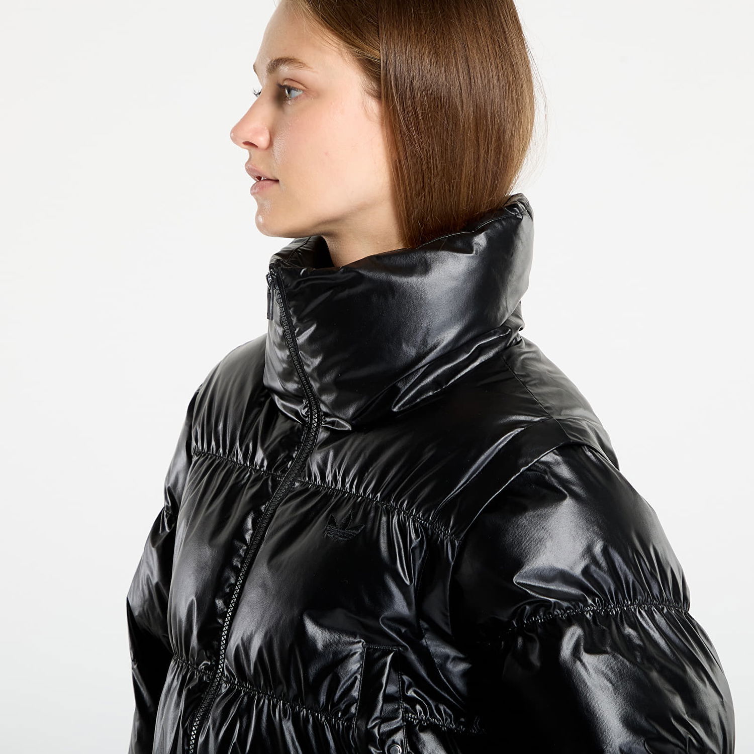 Prešívaná bunda adidas Originals Essentials Glossy Cropped Puffer Jacket Čierna | JX2988, 1