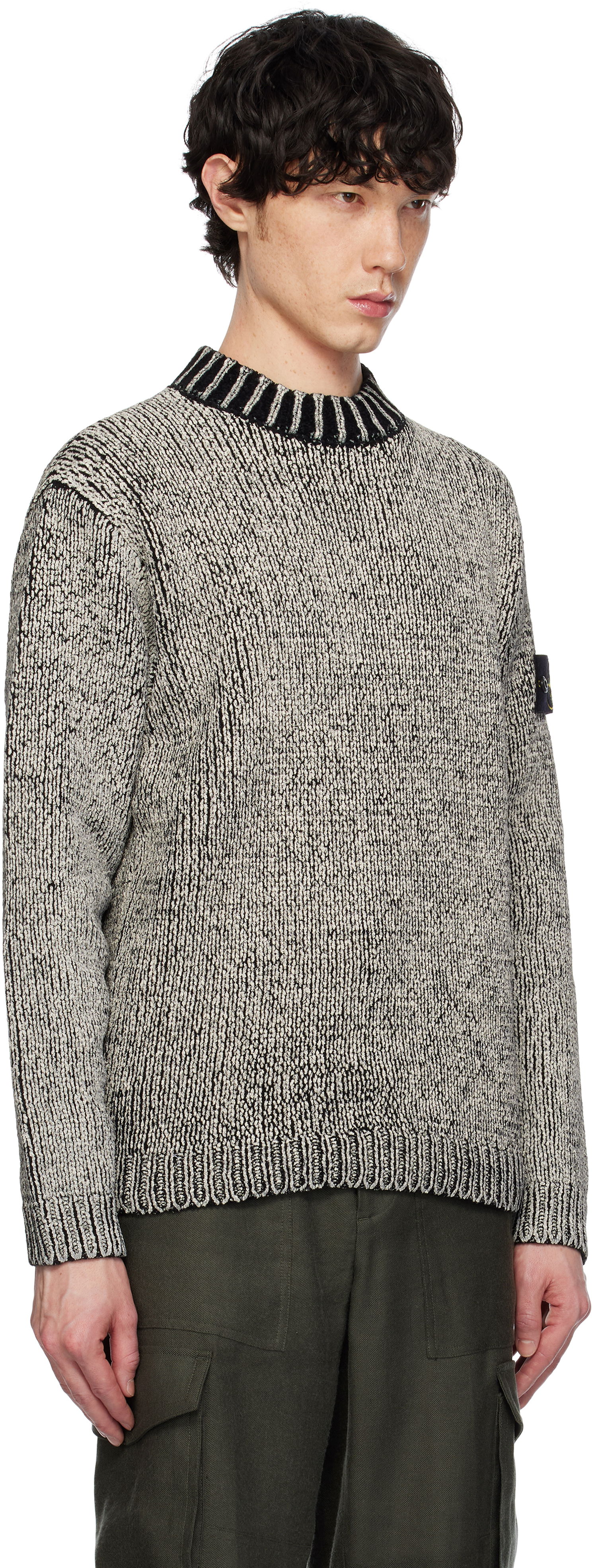 Sveter Stone Island Stone Island Crewneck Cotton Chenille Sweater Šedá | K1S15 5100048 S00Z1, 1