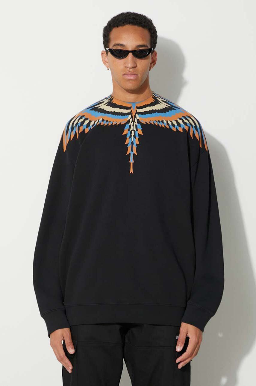 Mikina Marcelo Burlon Wings Print Sweatshirt Čierna | CMBA097F23FLE0011033, 0