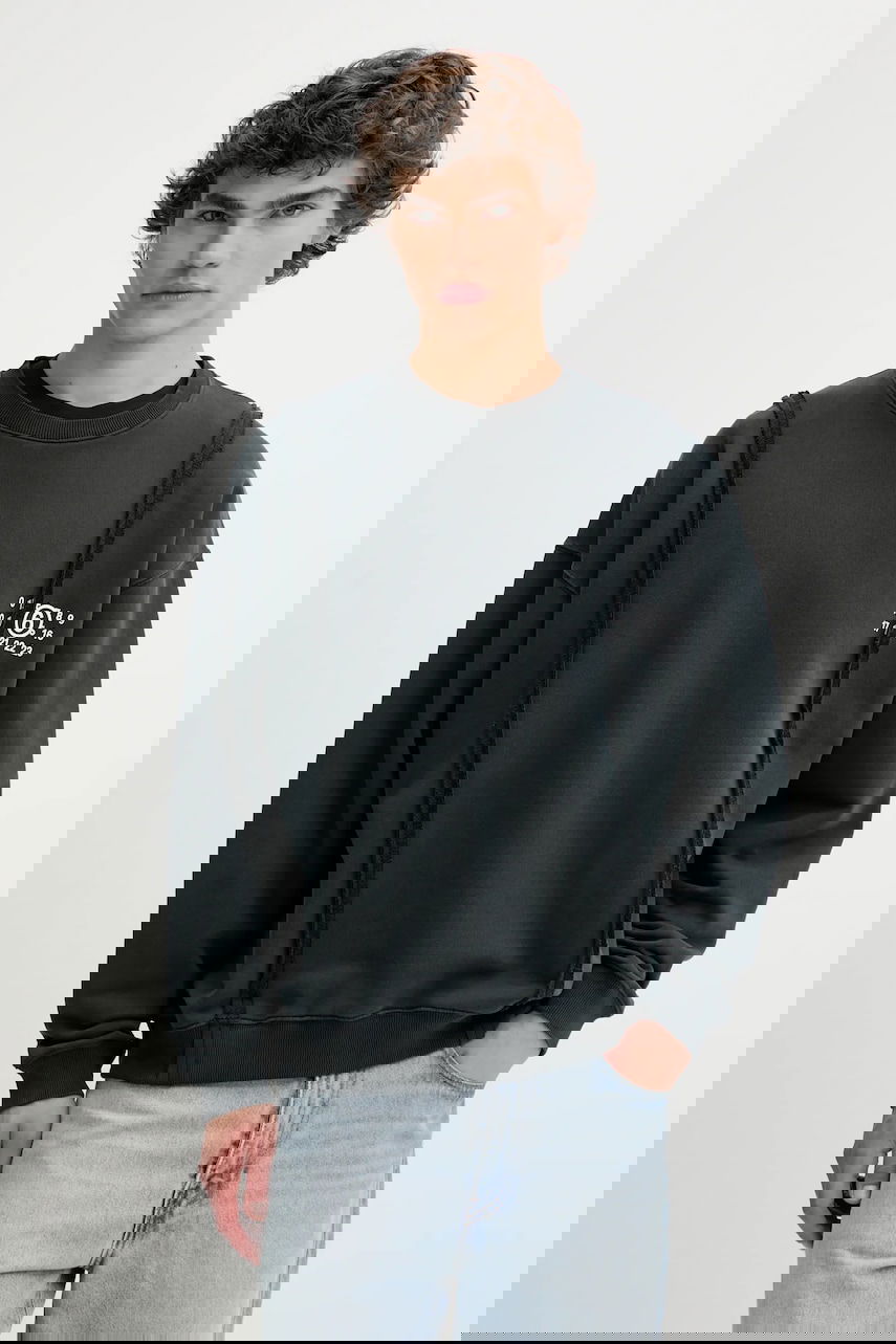 Mikina Maison Margiela MM6 Maison Margiela Frayed Sweatshirt Čierna | SH2GU0019.M25004.900, 0