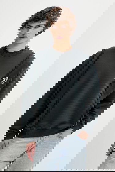 Mikina Maison Margiela MM6 Maison Margiela Frayed Sweatshirt Čierna | SH2GU0019.M25004.900, 0