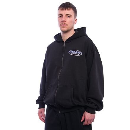 Mikina Karl Kani Karl Kani Woven Signature Chrome Zip Hoodie Čierna | KK-60220175