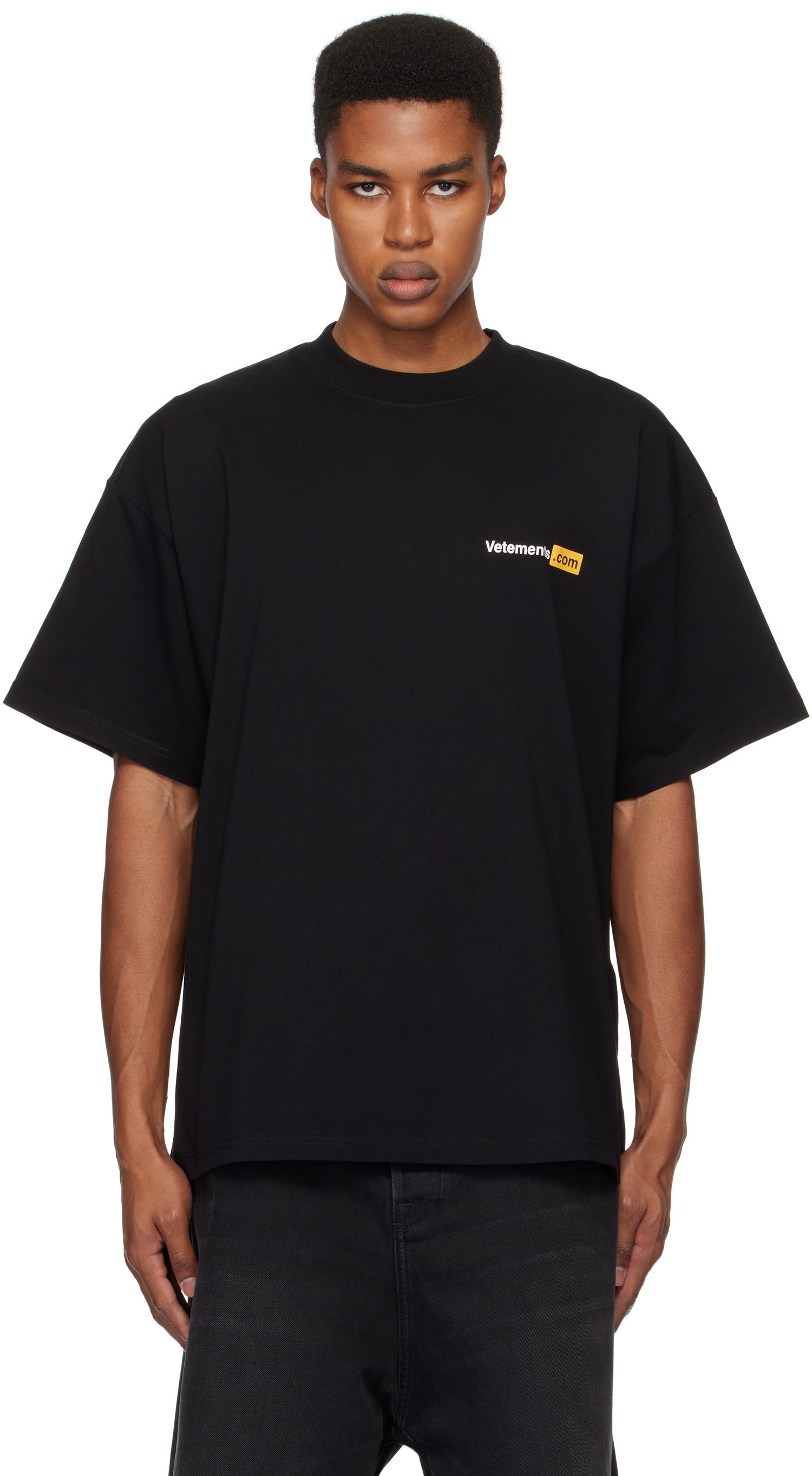 Tričko VETEMENTS Black '.Com' T-Shirt Čierna | UA66TR750B, 0