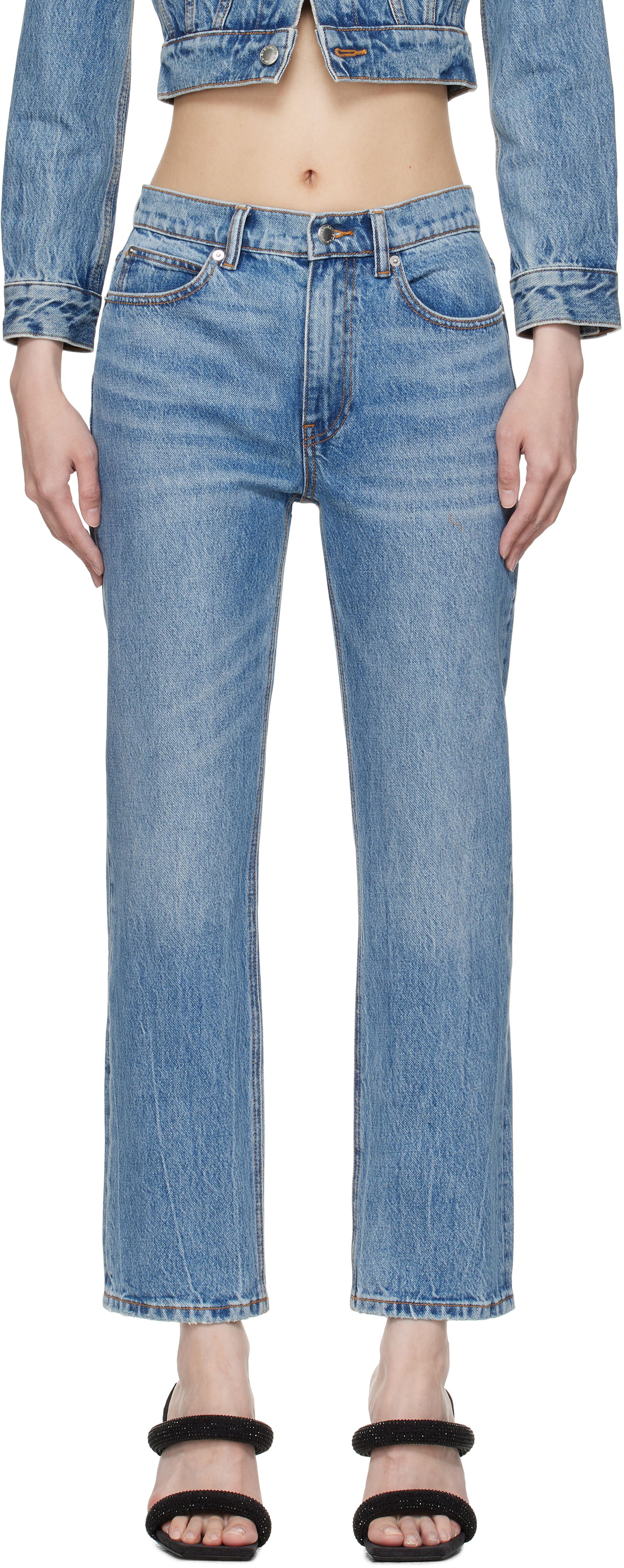 Džínsy Alexander Wang Alexander Wang OG High-Rise Stovepipe Jeans Modrá | 4DC1254606, 0