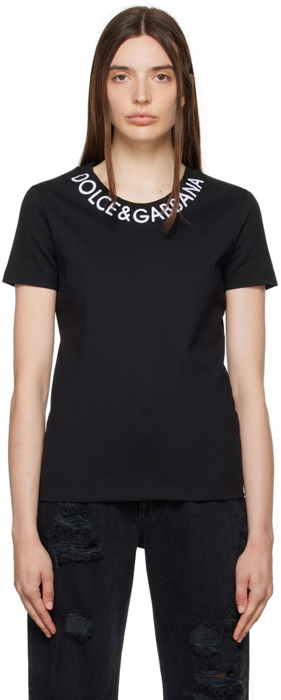 Black Embroidered T-Shirt