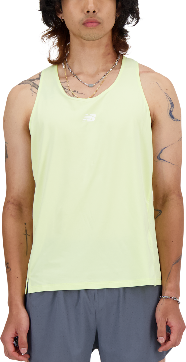 Tielko New Balance Athletics Racing Singlet Biela | mt41290-llt, 0