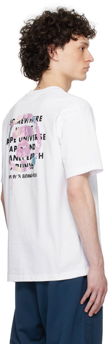 Tričko AAPE by A Bathing Ape AAPE by A Bathing Ape AAPEUNVS Moonface Logo T-Shirt Biela | AAPTEM1646XXNWHX, 2