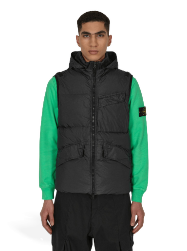 Vesta Stone Island Garment Dyed Crinkle Reps R-NY Down Vest Čierna | 7715G0123 V0029